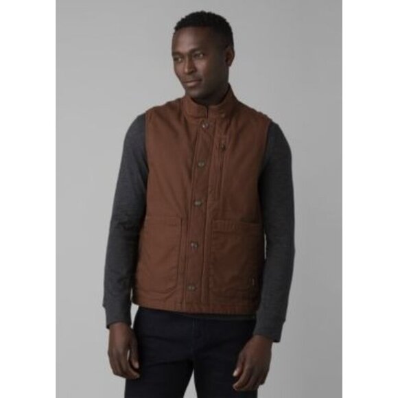 Men's PrAna Trembly Canvas Vest Large Stout stretch insulated MSRP $140 NWT - Picture 1 of 5